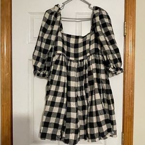 Red Dress - black and white plaid short dress - brand new never worn - no tags